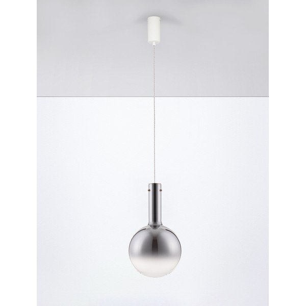 Lampadario LED grigio in vetro con intensità regolabile ø 25 cm Nostos – Nova Luce-image-3