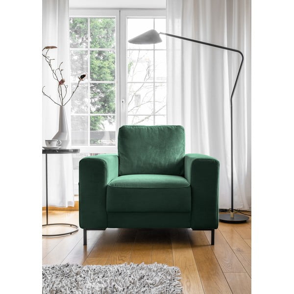 Poltrona in velluto a coste verde scuro Lofty Lilly - Miuform-image-1