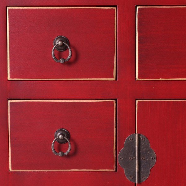 Cassettiera alta rossa 73x90 cm Oriente - Ixia-image-1
