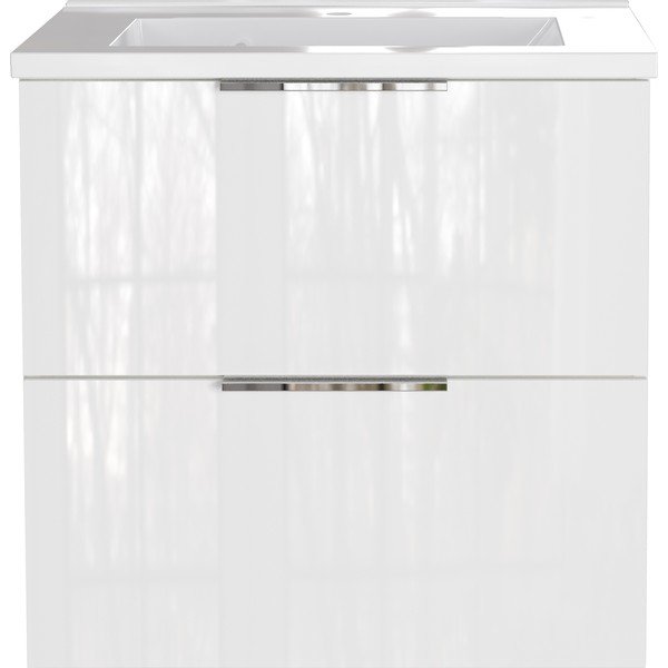 Mobile da lavabo bianco lucido da appendere 61x61 cm Celano – Germania-image-2