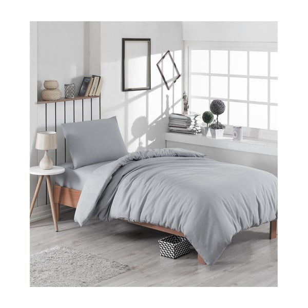 Biancheria da letto singola grigia Classy, 140 x 200 cm - Mijolnir