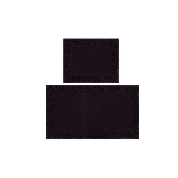 Tappeti da bagno viola scuro in set da 2 100x60 cm Piante - Foutastic