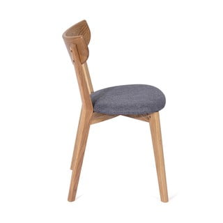 Sedia da pranzo in rovere con seduta grigia Arch - Bonami Essentials