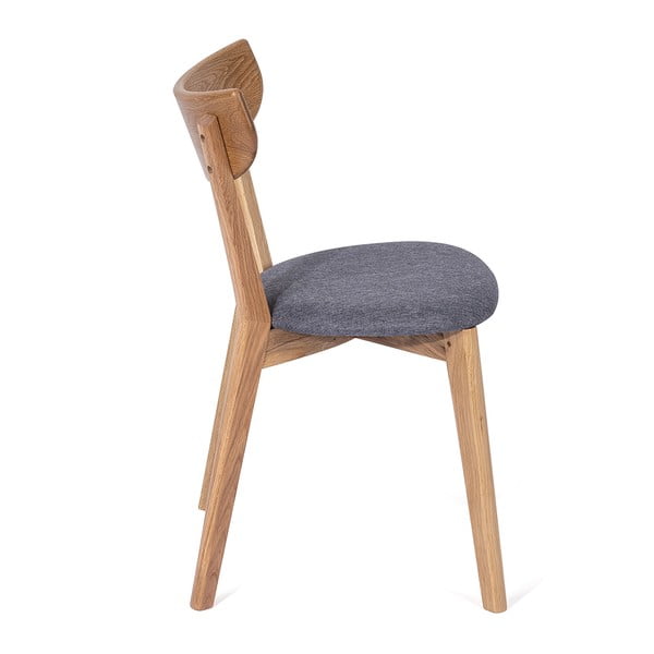 Sedia da pranzo in rovere con seduta grigia Arch - Bonami Essentials-image-1