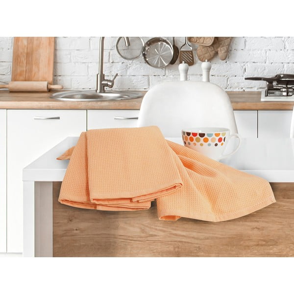 Asciugamani in cotone in set da 3 40x60 cm Wafle - B.E.S.-image-2