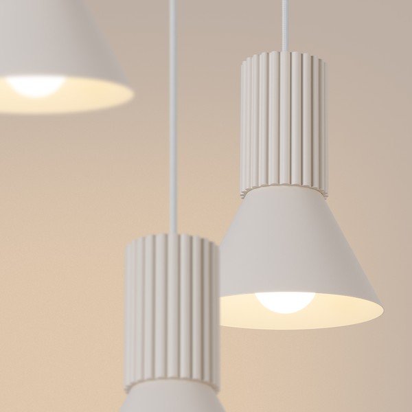 Lampadario beige in metallo ø 30 cm Niru – Sollux-image-4