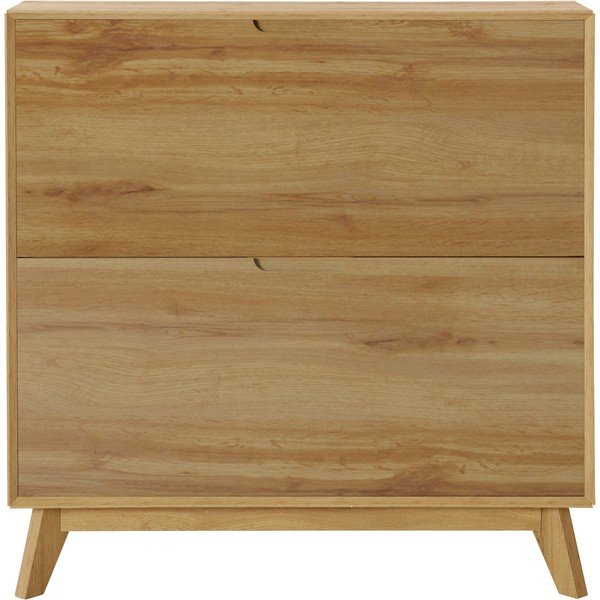 Scarpiera con ante a battente effetto rovere Ezra - Støraa-image-2