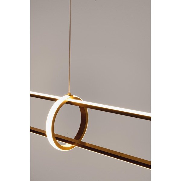 Lampadario LED dorato in metallo Alken – Bizzotto-image-1