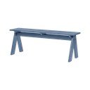 Panca da giardino blu in legno massiccio Navo – noo.ma