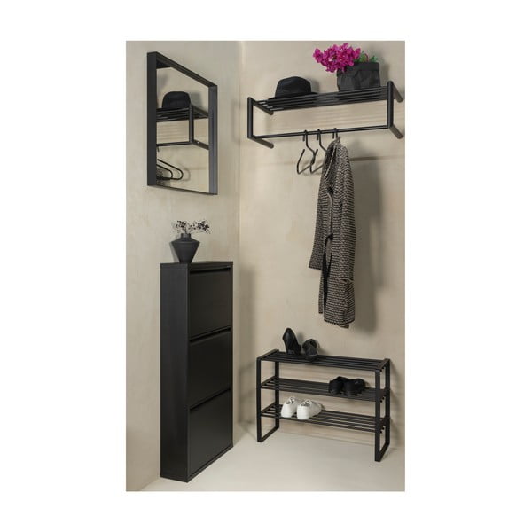 Scarpiera nera in metallo 70x48,5x29 cm Rex – Spinder Design-image-3