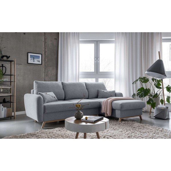 Divano letto angolare grigio chiaro, angolo destro Scandic Lagom - Miuform-image-3