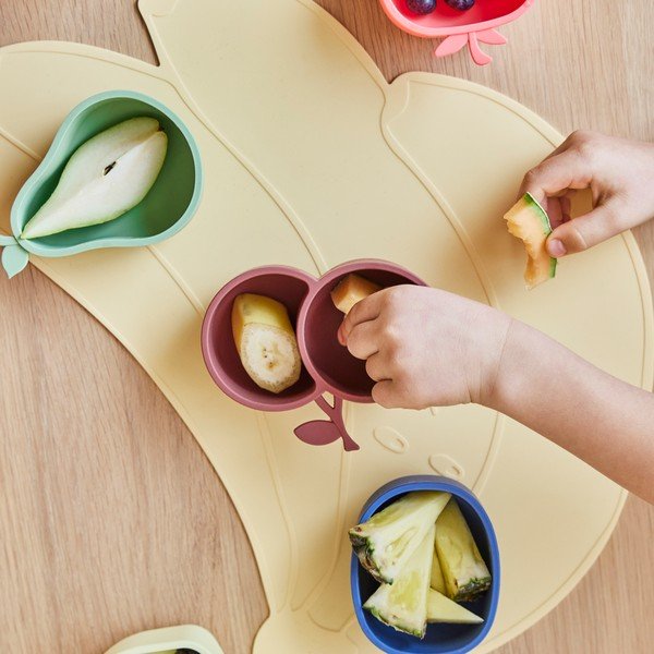 Ciotole per bambini in set gialle/verdi in silicone 2 pz Lemon & Pear – OYOY Mini-image-1