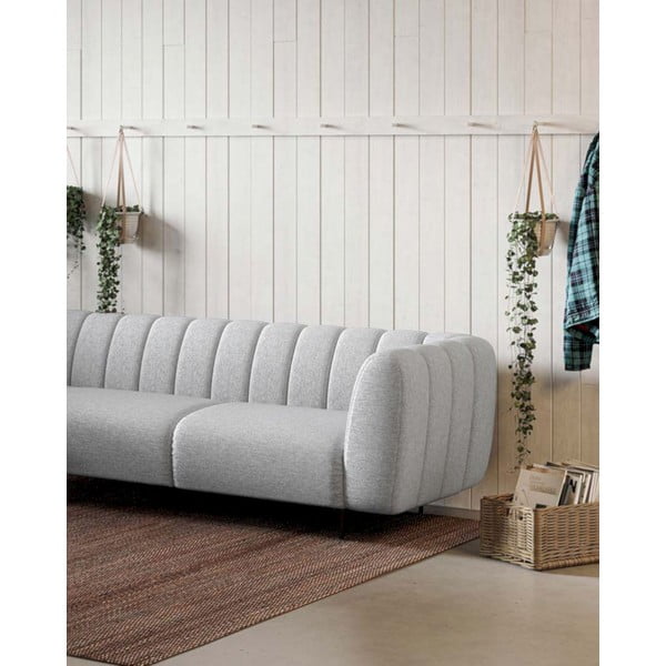 Divano angolare in grigio chiaro (con penisola a sinistra/a L) Shel – Ghado-image-3