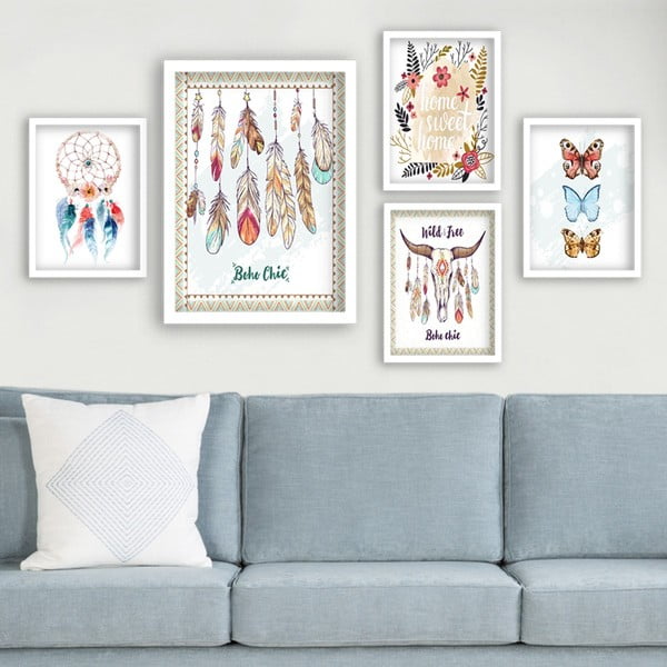Dipinti in set da 5 pezzi Boho - Wallity-image-1