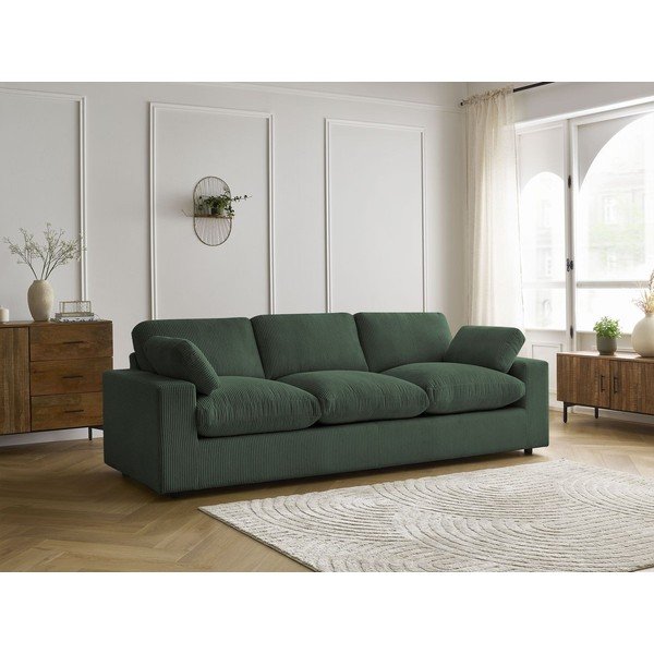 Divano verde con rivestimento in velluto a coste 250 cm Belair – Bobochic Paris-image-1