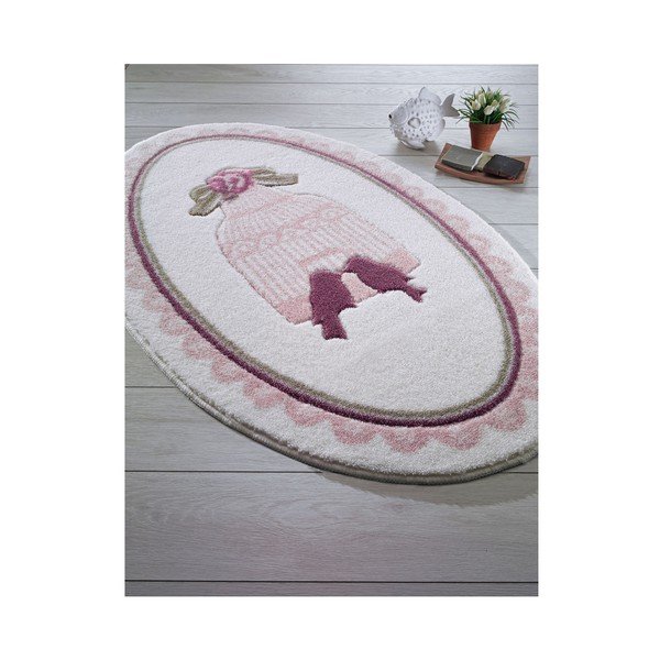Koupelnová předložka Confetti Bathmats Birdcage Pink, 66 x 53 cm