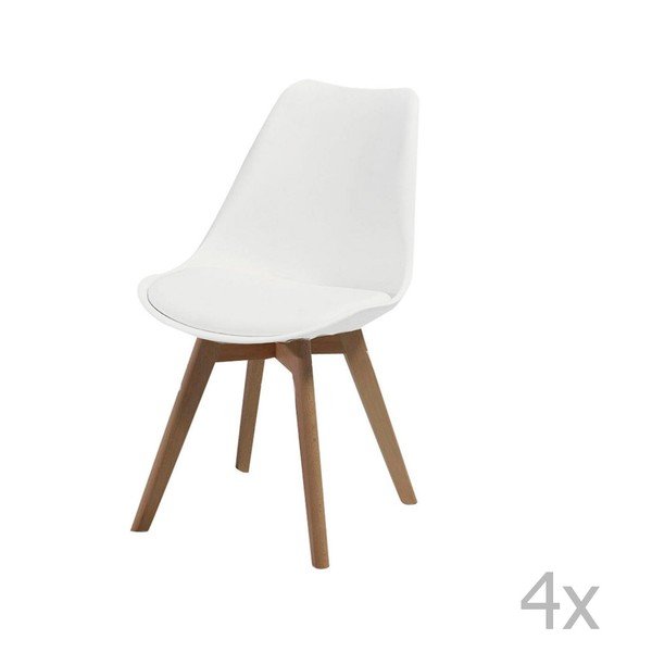 Set di 4 sedie da pranzo Eco bianche - Evergreen House