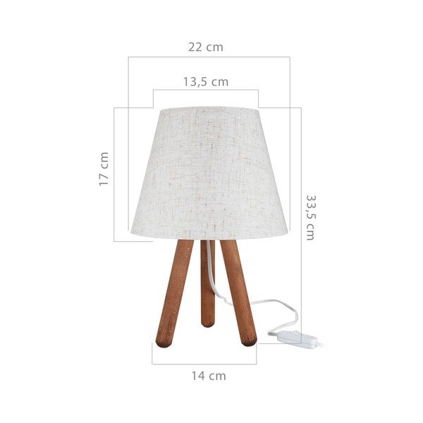 Lampada da tavolo con paralume in tessuto bianco e naturale (altezza 33,5 cm) - Squid Lighting-image-2