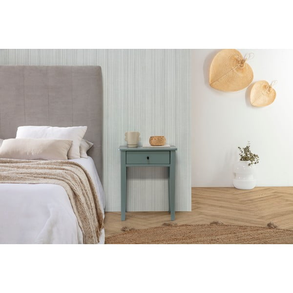 Comodino in legno di pino color petrolio Bart - Marckeric-image-1