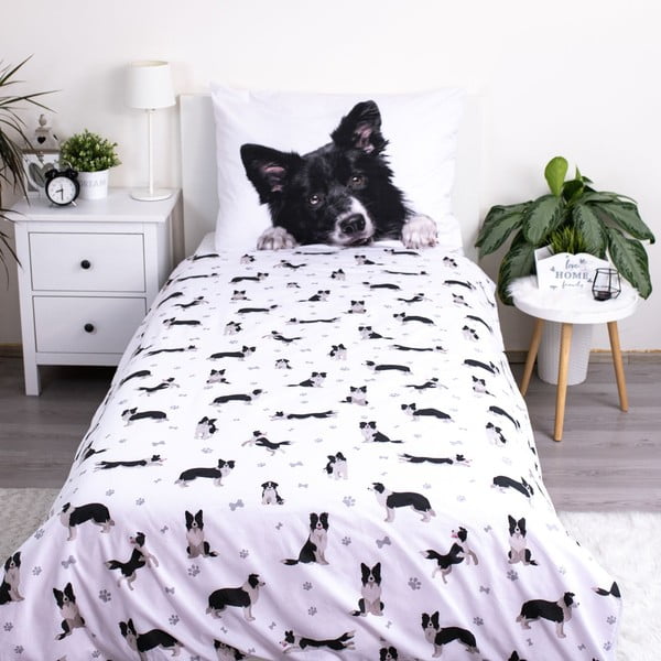 Biancheria da letto per bambini in cotone per letto singolo 140x200 cm Border Collie – Jerry Fabrics-image-2