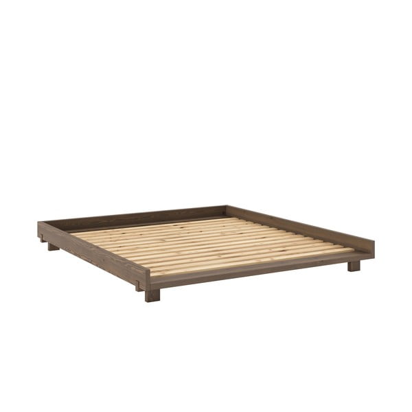 Letto matrimoniale marrone in pino massiccio con rete inclusa 180x200 cm Social – Karup Design