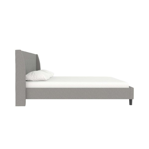 Letto matrimoniale imbottito grigio 180x200 cm Her Majesty - Støraa-image-4