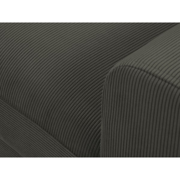 Divano letto in velluto a coste nero, angolo sinistro Moghan - Micadoni Home-image-1