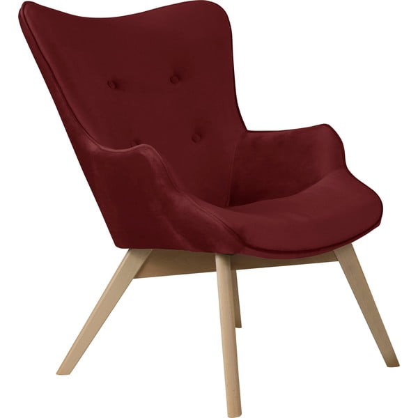 Poltrona rossa con rivestimento in velluto Niko – Ropez