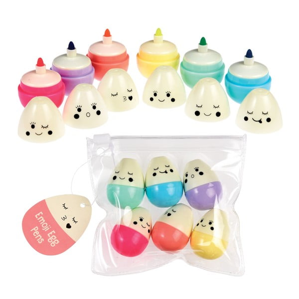 Set di 6 pennarelli Emoji Egg - Rex London-image-2