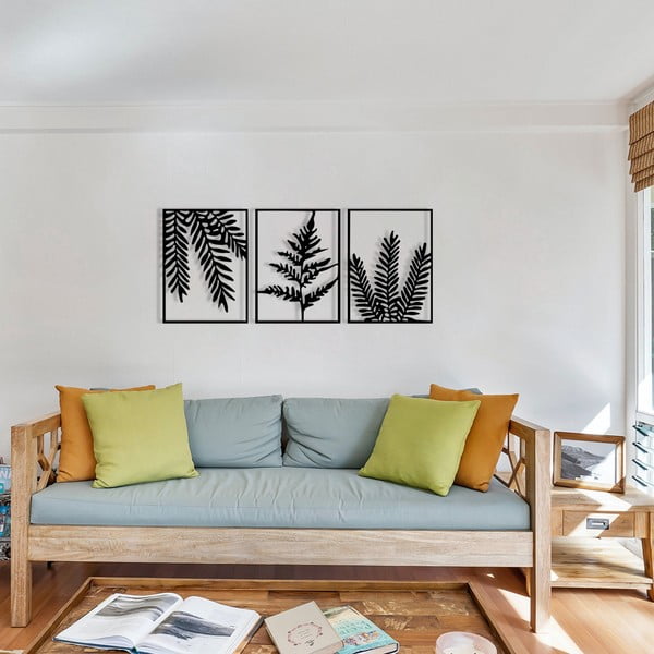 Decorazione da parete in metallo in set di 3 pezzi 118x50 cm Yakomo - Wallity-image-4