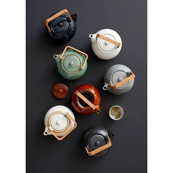 Teiera blu scuro in ceramica con filtro 1,2 l Gastro Blue – Bitz-image-1