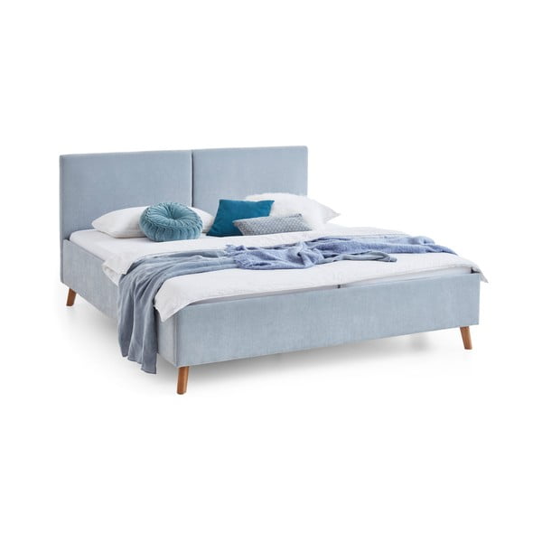 Letto matrimoniale imbottito azzurro con rete inclusa 160x200 cm Piano – Meise Möbel-image-3