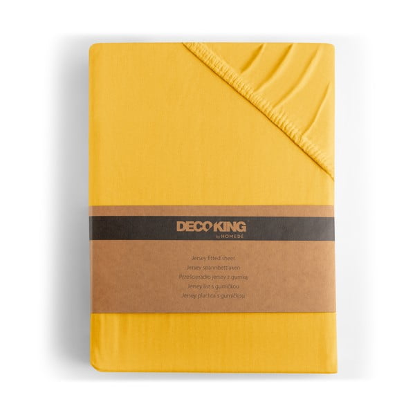 Lenzuolo con angoli giallo in jersey 220x200 cm Amber – Restilo-image-4