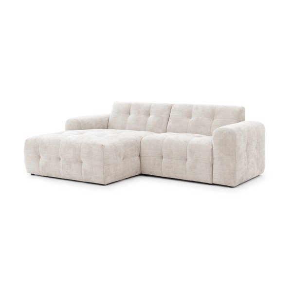 Divano angolare color crema (con penisola a sinistra/con chaise lounge) Melva – Ropez