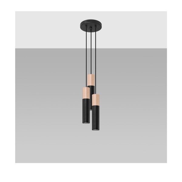 Lampada a sospensione nera ø 6 cm Paul - Sollux-image-3