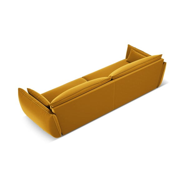 Divano color senape con rivestimento in velluto 248 cm Vanda – Mazzini Sofas-image-3