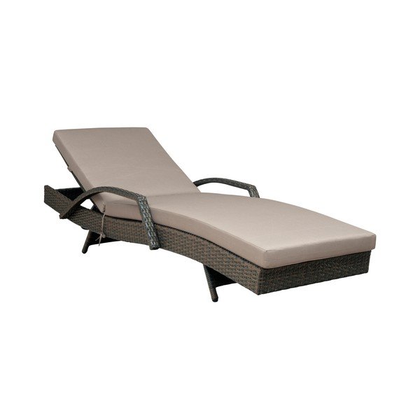 Sdraio da giardino marrone/beige in rattan artificiale Redondo – Unique Furniture