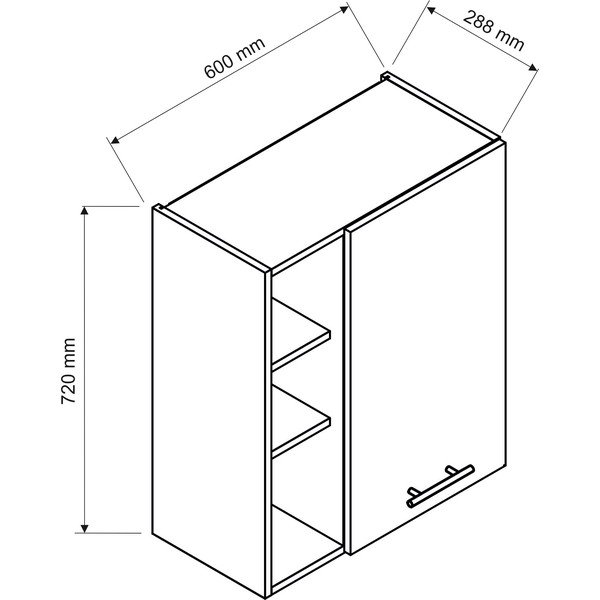 Mobile da cucina superiore (larghezza 60 cm) Brodie - STOLKAR-image-2