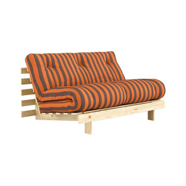 Divano arancione/marrone allungabile 140 cm Roots – Karup