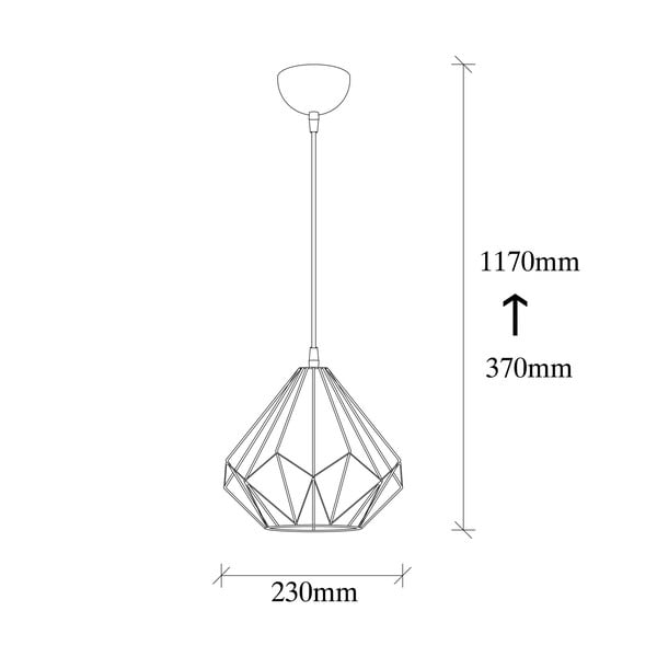 Lampadario nero ø 23 cm Diamond – Opviq lights-image-4