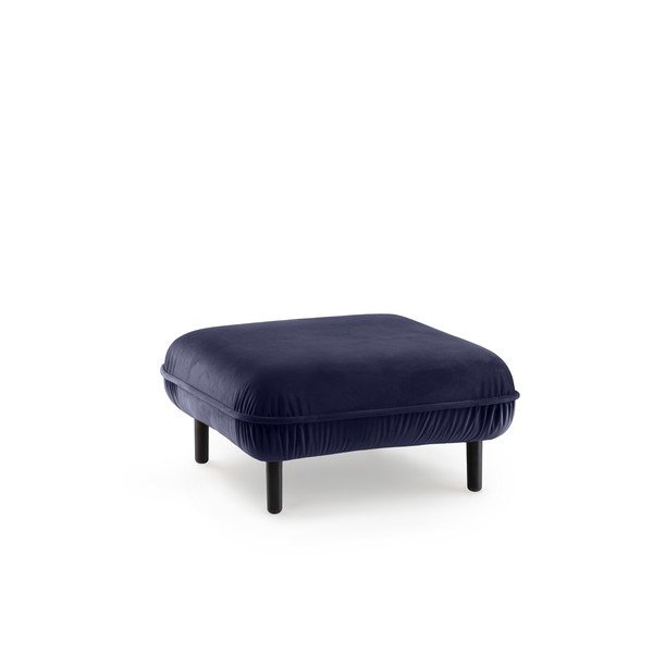 Poggiapiedi in velluto blu scuro Bean - EMKO-image-2