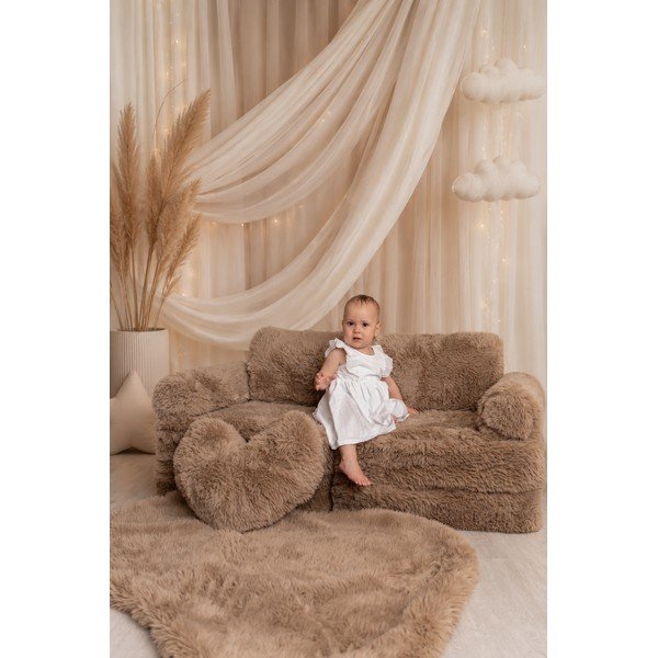 Poltrona per bambini beige Mammoth – Meowbaby-image-2