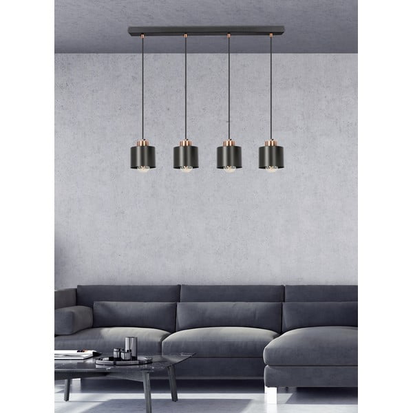 Lampada a sospensione in metallo nero 12x75 cm Olena - Candellux Lighting-image-1