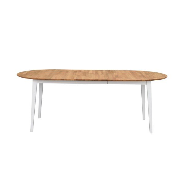 Tavolo da pranzo ovale pieghevole in rovere con gambe bianche , 170 x 105 cm Filippa - Rowico-image-3