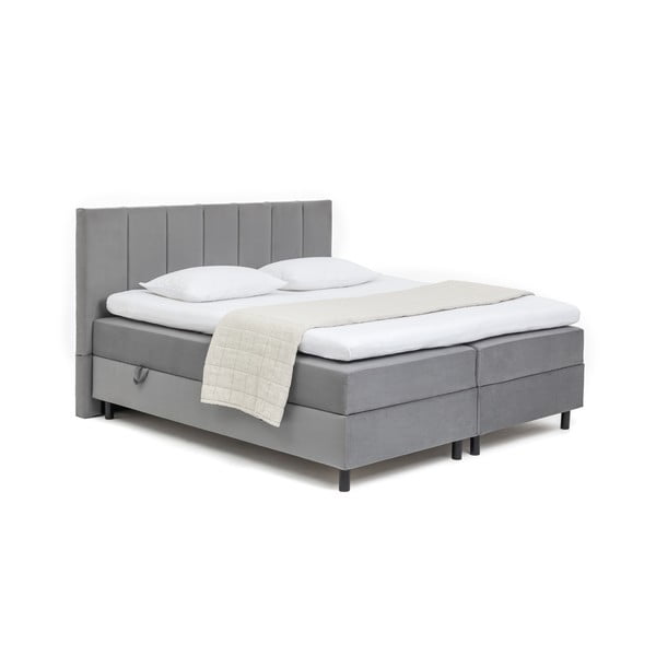 Letto boxspring grigio con contenitore 160x200 cm Elva Bold Line – Bonami Selection