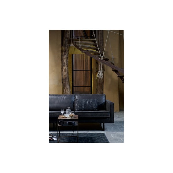 Divano nero con rivestimento in finta pelle 190 cm Rodeo – WOOOD-image-3