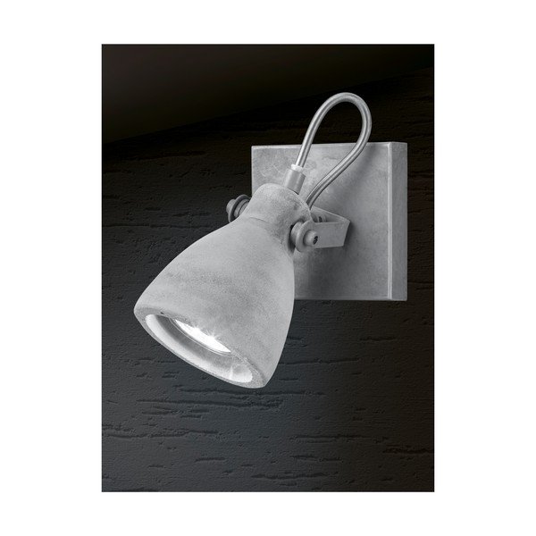 Lampada da parete grigia Concrete, lunghezza 10 cm - Trio-image-1