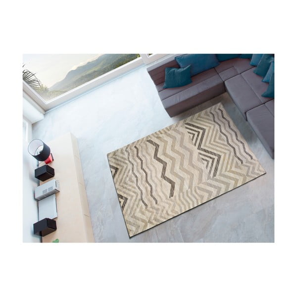 Tappeto in viscosa grigio , 70 x 110 cm Belga Zig Zag - Universal-image-2