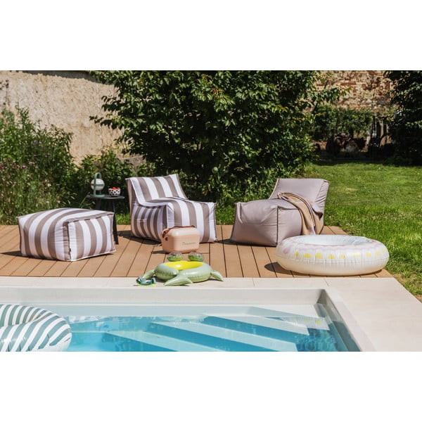 Pouf da giardino bianco e grigio – Bonami Essentials-image-1
