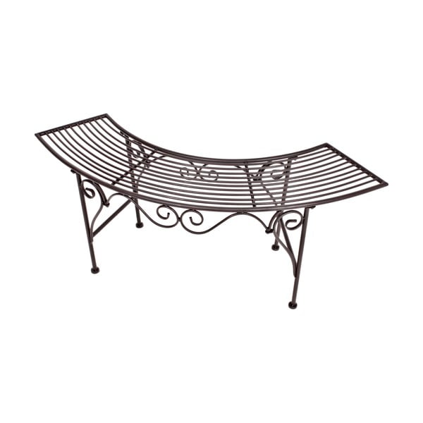 Panchina da giardino in metallo nero e marrone Fuego - Garden Pleasure-image-2